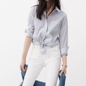 Madewell bookend stripe tie front button-down shirt
